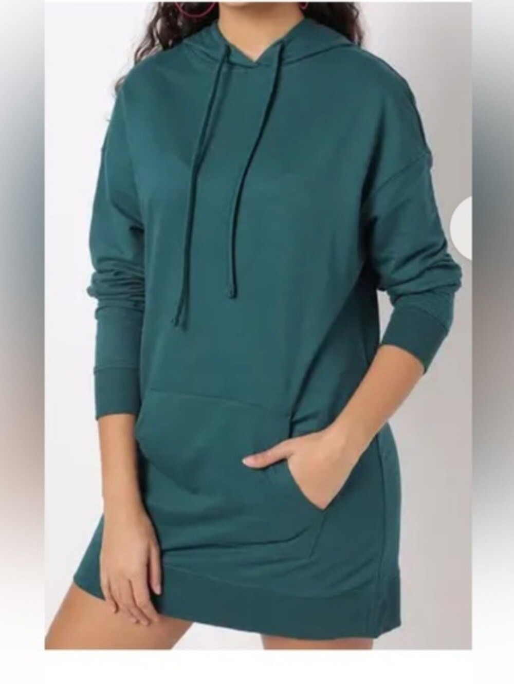 Serra Hoodie Dress - Teal Green